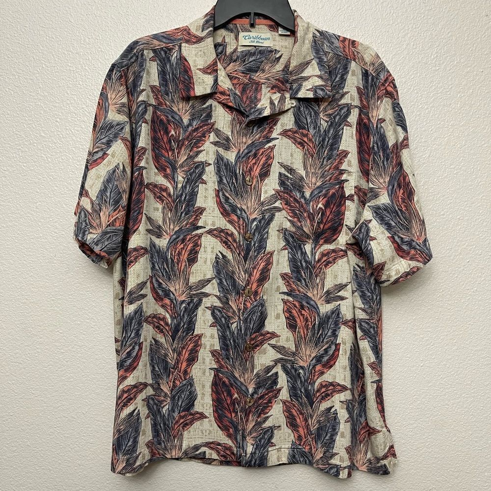Caribbean Silk Blend Hawaiian Shirt Size XL - Picture 2 of 6